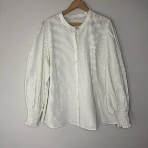 Boden White Gingham Blouse